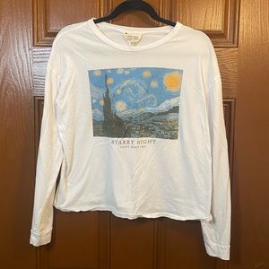 Van Gogh Starry Night Cropped Tee